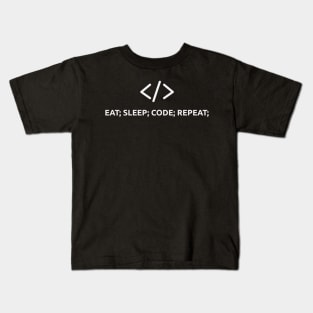 Eat Sleep Code Repeat Kids T-Shirt